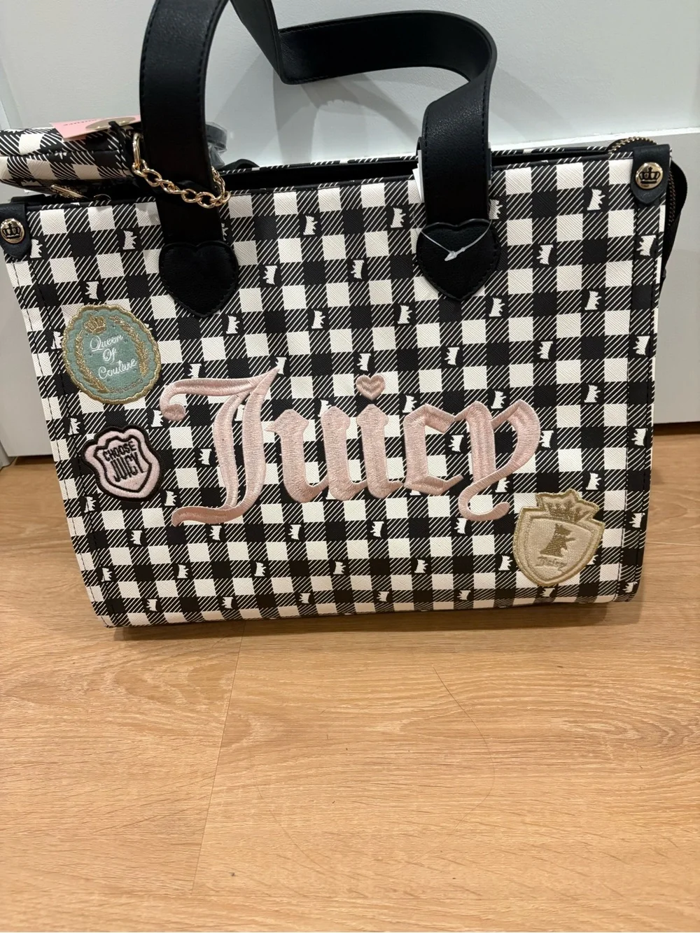 Juicy Couture Study in Style Black & White Scottie Tote